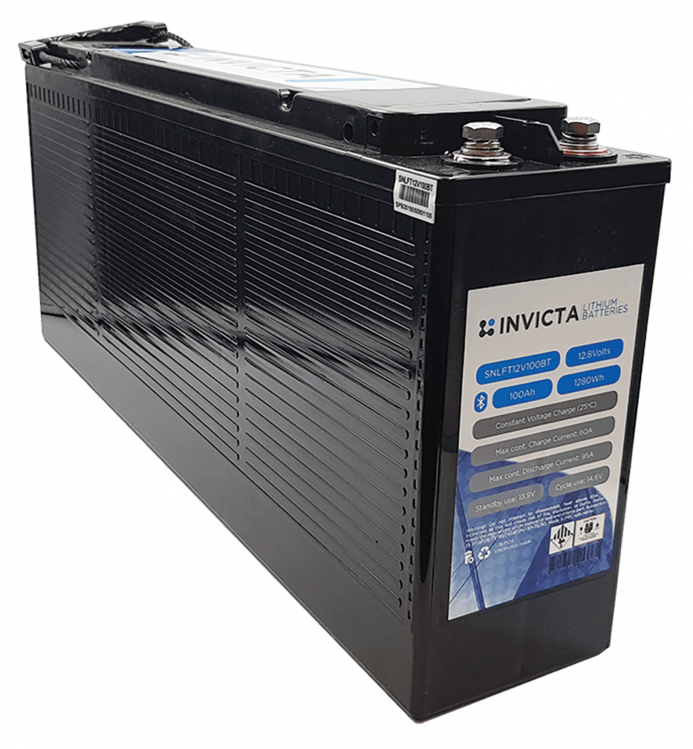 Invicta 12V 100Ah Slimline with Bluetooth - SNLFT12V100BT